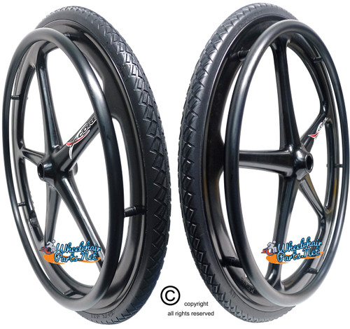 Set of 2 X-CORE Wheels 24" (540) BLACK Color & Solid SHOX ALL Terrain Tires